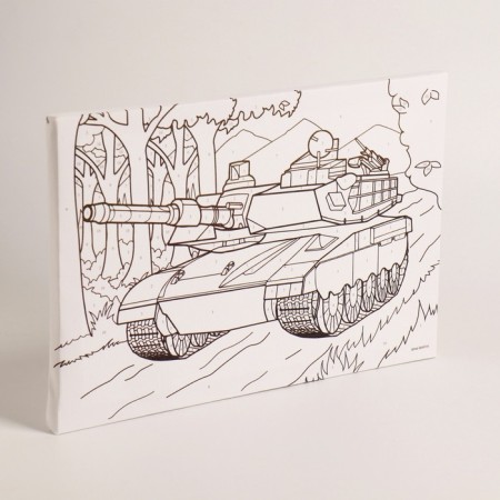 Picture on numbers for children "Tank", 20 x 30 cm-3