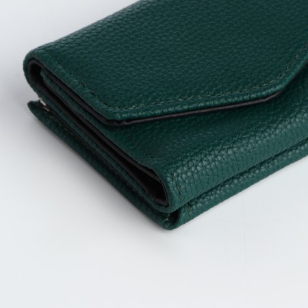 Women's wallet on the button, green color-4