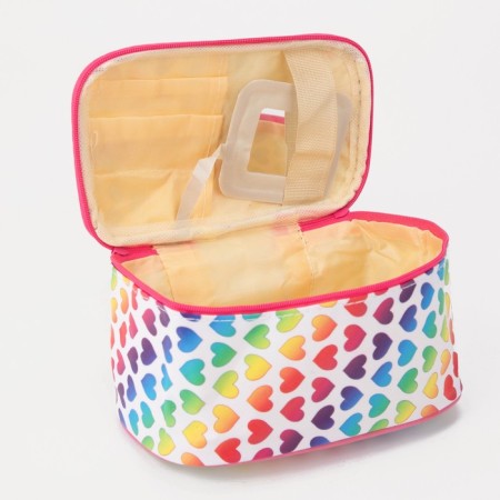 Cosmetic bag with a zipper, with a mirror, pink color/multi -colored-2