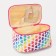 Cosmetic bag with a zipper, with a mirror, pink color/multi -colored