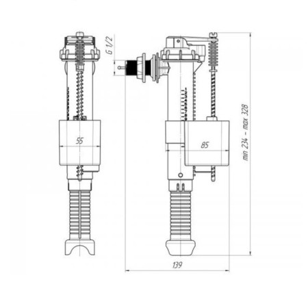 Pour valve for the tank "Ani Plast" WC5010, 1/2, lateral-6