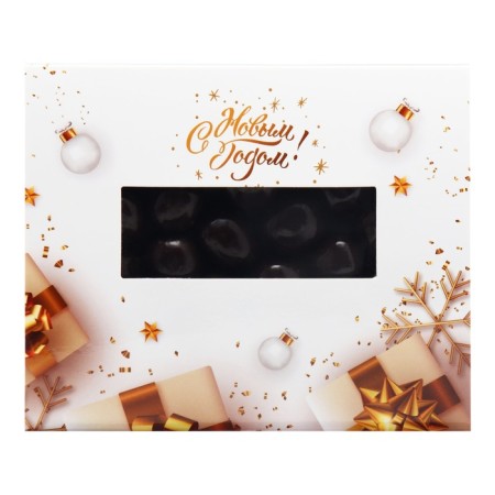 New Year. Chocolate dragee "Raspberry in dark chocolate" Golden New Year, 100 g