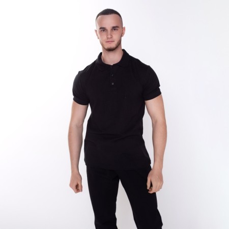 T -shirt male polo, black color, size 50