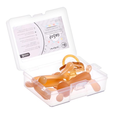 A set of teething, with a holder, a silicone lace, 3 pcs.-10