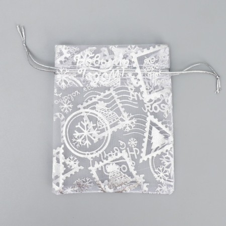 Bag Gift Organza "With Love", 10 x 12 cm +/- 1.5 cm, New Year-4