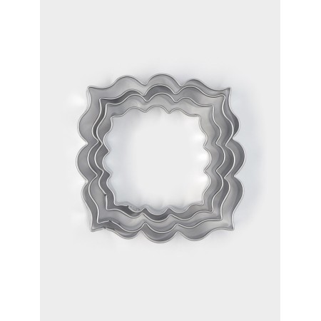 A set of cooking forms “Frame with ornament”, 4 pcs, chrome color-3