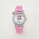 Watch of wrist -quartz children's "cat", pink