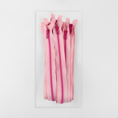 Lightning "Tractor", No. 5, connective, locking machine, 50 cm, pink/raspberry color-2