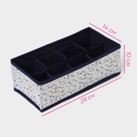 Organizer for storing linen of the Dolyan "Marmelad", 8 cells, 28 × 14 × 10 cm, white color-2