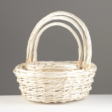 A set of baskets of 3 pcs, D40x15x42 cm; D35x13/37 cm; D30x11/32 cm, willow