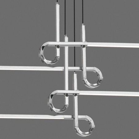 Suspended chandelier Mantra Cinto, Led, 3360lm, 3000k, 1155x85x630 mm, chromium color-4