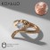 Ring "Snake" wriggling, white color in gold, dimensionless