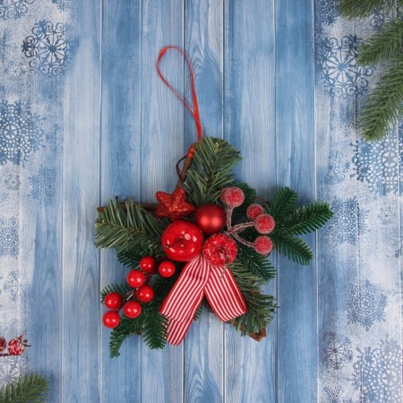Christmas tree decoration "Snow Apple on the Star" 20x20 cm
