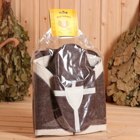 Gift set 4 objects of brown "Crusader" (hat, rug, mitten, slippers)-5