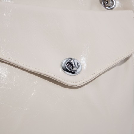 Bag Female Tout with zipper, white color-4