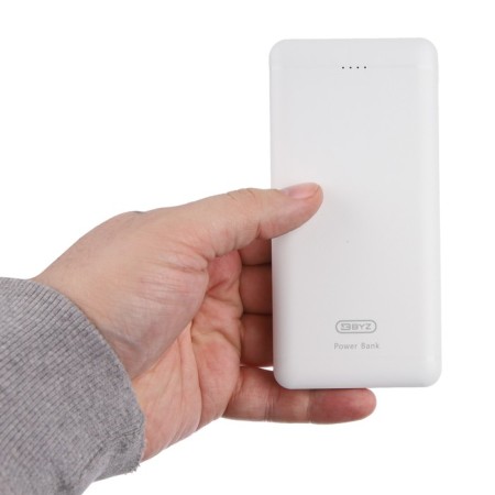 External BYZ W3, 10,000 mAh, 2 USB, 1 Type-C, 2.1 A, PD, white-7