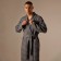 Wafel dressing gown Male SL Home: Chess "Grig Sandre", size M, 100% cotton, 340 g/m2