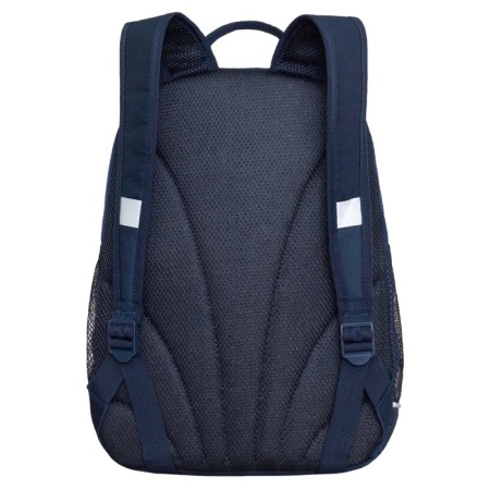 School backpack, 38 x 28 x 18 cm, Grizzly, ergonomic back, + keychain, blue-1