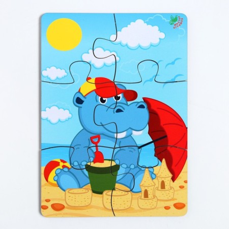 Puzzle "Hippo on the beach"