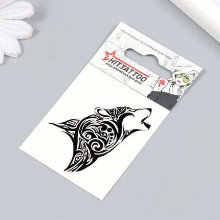 Tattoo on the body "Wolf" 5.3x6.2 cm-1