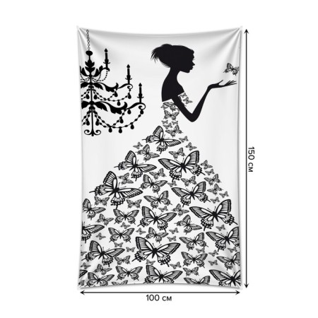 Decorative panel with photo printing "Dress from butterflies", vertical, size 100x150 cm-1