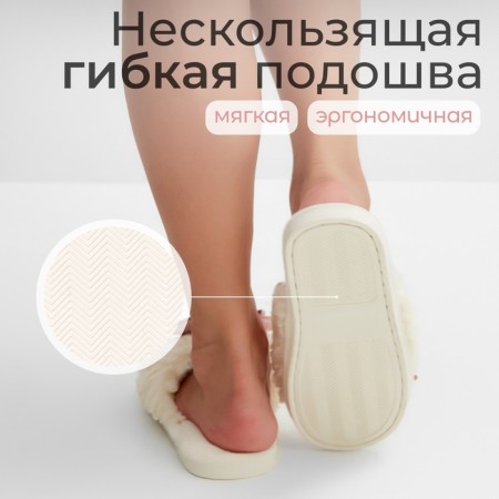 Women's slippers with an open nose, size 36-37, burgundy bow-14