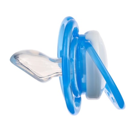 Nipple is an orthodhod dummy, with a cap, +12 months., Blue-5
