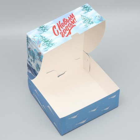 Folding box “Happy New Year!”, Castle, 25 x 25 x 10 cm, New Year-3