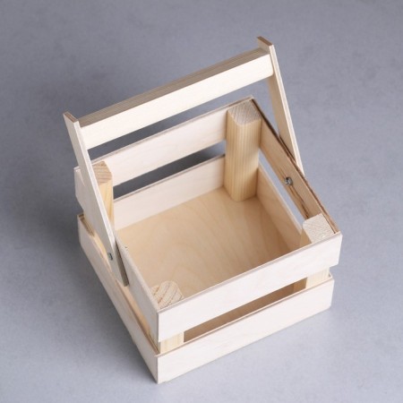 Wooden Kashpo 12 × 11 × 9 cm "odnushka light", two -string, natural give beautifully-2