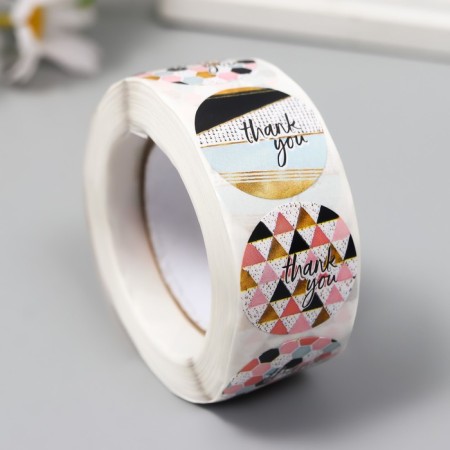 Stick Paper "Geometry" d = 2.5 cm 500 pcs in a roll 3x6.5x6.5 cm-1