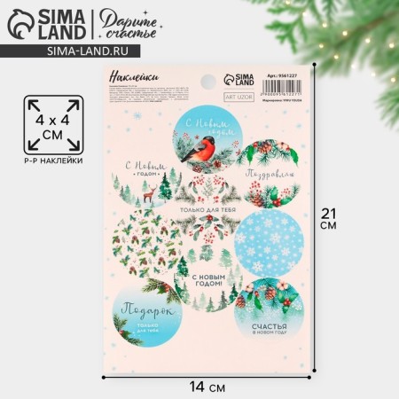 Stickers for gifts "Snow Winter", 14 x 21 cm, New Year