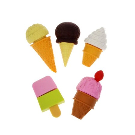 A set of figured erasers "Pies/Ice Cream", 4 pieces, mix (barcode on a piece)-1