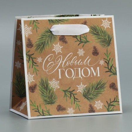 Package Craft square “Fairy Tale”, 14 x 14 x 9 cm, New Year-1