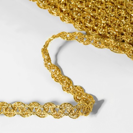 Decorative braid, 10 mm, 10 ± 1 m, gold color-1