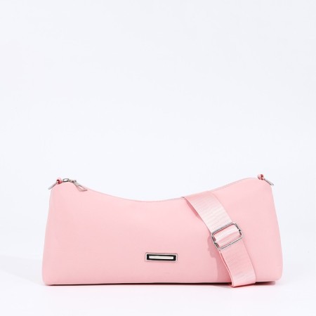 Bag Cross-Bodi with a zipper, pink color-1
