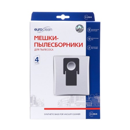 E-09/4 EuroClean bag synthetic for a vacuum cleaner, 4 pcs-1