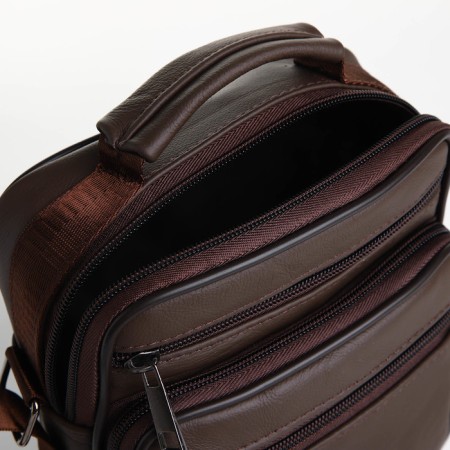 Male bag on lightning, long belt, brown color-4
