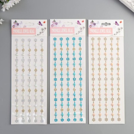 Stick plastic rhinestones "Flower and half -peaks" mix 31x10.7 cm-4