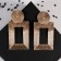 Earrings Metal "Athena" circle and rectangle, color gold