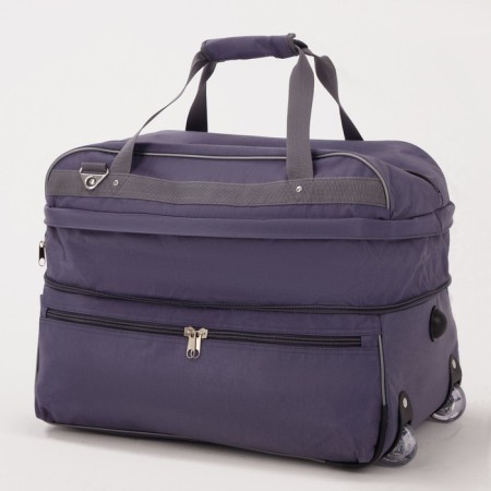 Road bag on wheels, a lightning department, with an increase, an outer pocket, a long belt, the color is gray-2