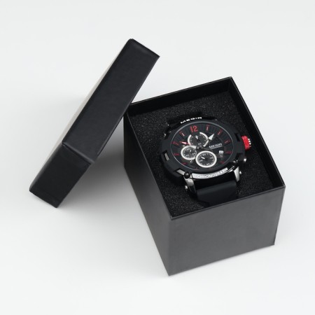 Men's watch, d-5.1 cm, with chronograph, 3 atm, luminous, black-3