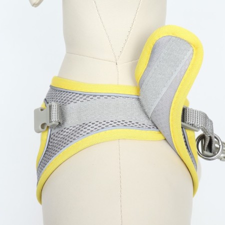 A set with a soft harness, fast-open, m, leash 150 x 1.5 cm, Osh 38-44 cm, og 44-50 cm, yellow-7