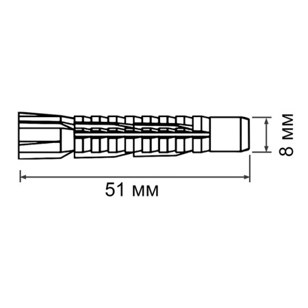 Dyubel "Rice tox" stg, universal, polypropylene, 8x51 mm, 500 pcs-4