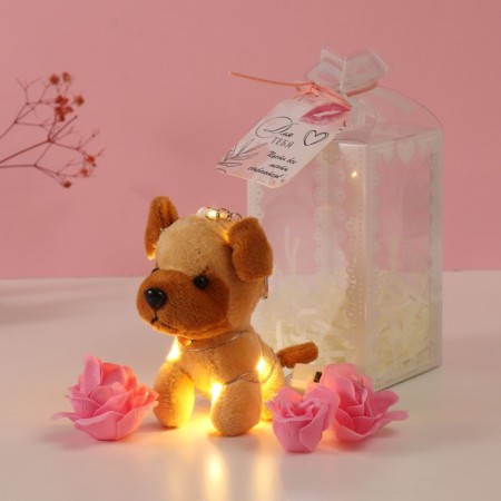 Set gift "dog Bezh" soap pink roses 5 pcs, dew 7x7x12 cm-3