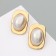 Earrings with pearls "atmosphere" rectangle, white color in gold