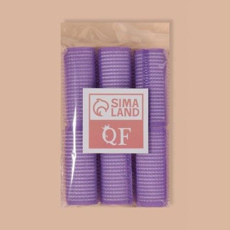 Velcro curlers, d = 2 cm, 6 cm, 6 pcs, color mix-8
