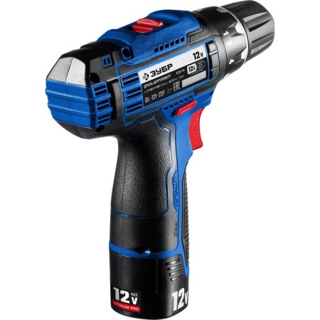 Drill-shuruvret bison 12 V+LED LED LEAR DL-121-22F, 2x2 Ah, 1350 rpm, 40 nm, in the case-3