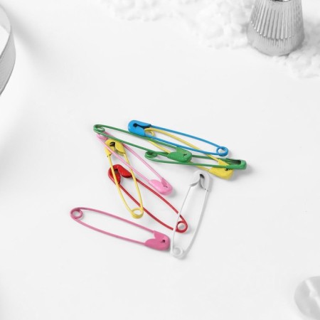 English pins, 31 mm, 10 pcs, colorful color-1
