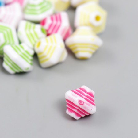 Beads for creativity plastic "Rombs with faces" multi -colored set of 20 g 1.3x1.2x1.1 cm-2