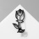Brooch "Flower" contour rose, black color